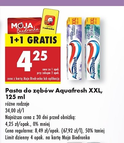 Pasta do z臋b贸w Aquafresh active white promocja