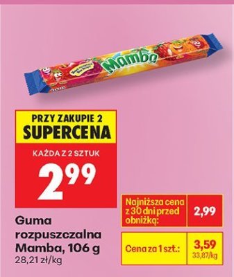 Guma do żucia rozpuszczalna Mamba, 106 g promocja w Biedronka