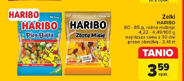 Żelki Haribo złote misie z sokiem promocja