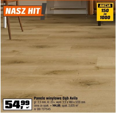 Panele winylowe Dąb Avila promocja w OBI