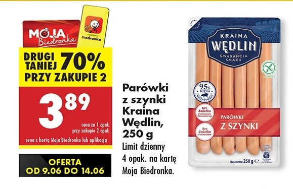 Parówki z szynki Kraina wędlin promocja