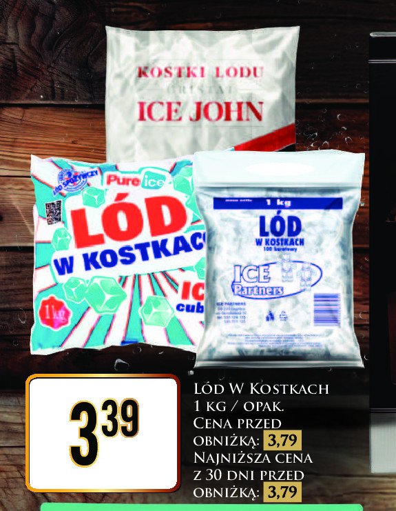 Lód w kostkach Ice partners promocja w Dino