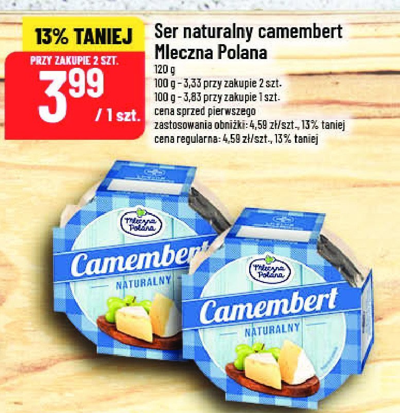 Camembert naturalny Mleczna polana promocja