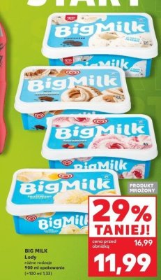Lody bakalia Algida big milk promocja