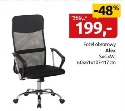 Fotel obrotowy Alex promocja w Black Red White