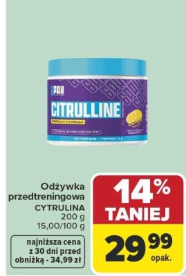 Odżywka przedtreningowa CYTRULINA PWR 100 g promocja w Carrefour