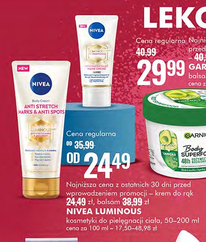 Balsam do ciała Nivea luminous 630 promocja