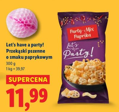 Przekąski pszenne o smaku paprykowym Let's have a party! promocja w Lidl