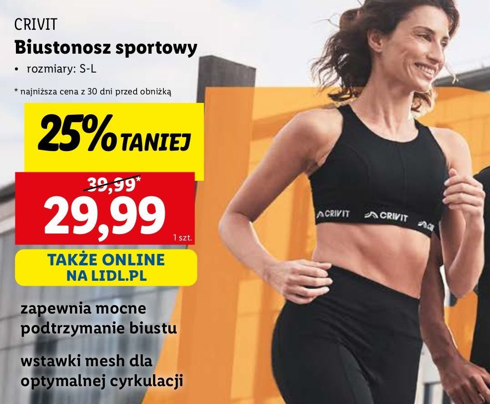 Biustonosz sportowy rozm. s-l Crivit promocja w Lidl