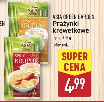 Prażynki krewetkowe klasyczne Asia green garden promocja w Aldi