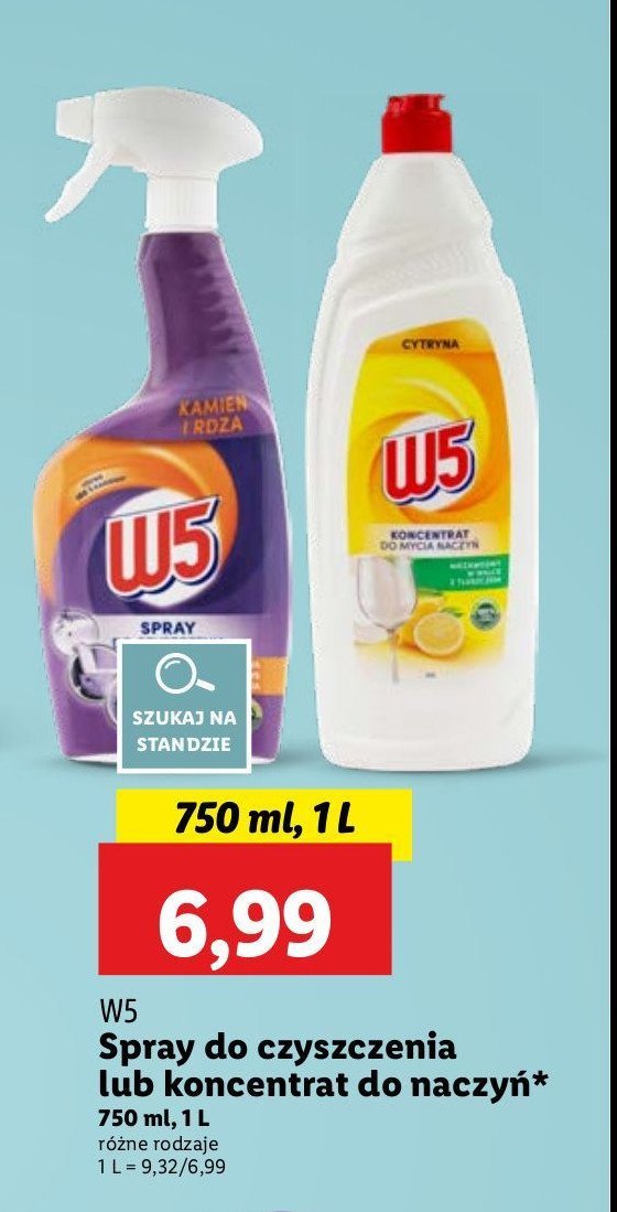 Płyn do mycia naczyń cytryna W5 promocja w Lidl