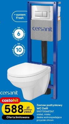 Zestaw podtynkowy WC Delfi Cersanit promocja w Castorama