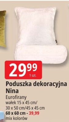 Poduszka dekoracyjna Nina Eurofirany wałek 15 x 45 cm promocja w Leclerc