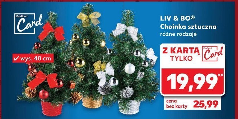 Choinka sztuczna 40 cm Liv & bo promocja w Kaufland