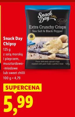 Chipsy Snack Day z solą morską i pieprzem promocja w Lidl