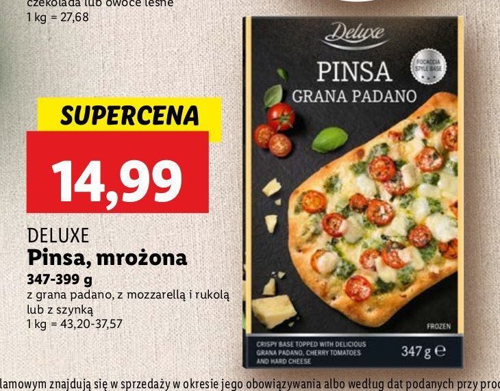 Pinsa z mozzarellą i rukolą Deluxe promocja w Lidl