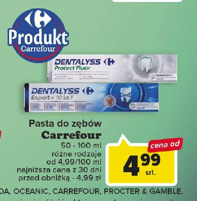Pasta do zębów protect fluor CARREFOUR DENTALYSS promocja