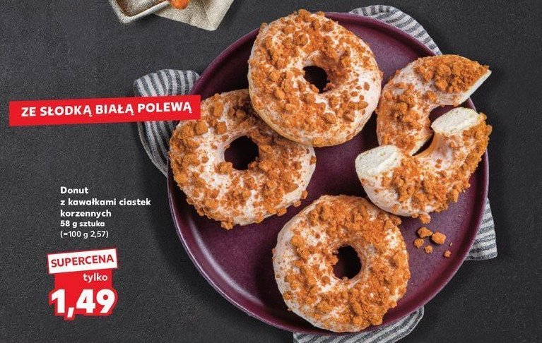 Donut z kawałkami ciastek korzennych promocja