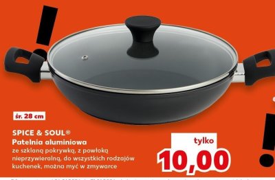Patelnia aluminiowa ze szklaną pokrywką 28 cm promocja w Kaufland