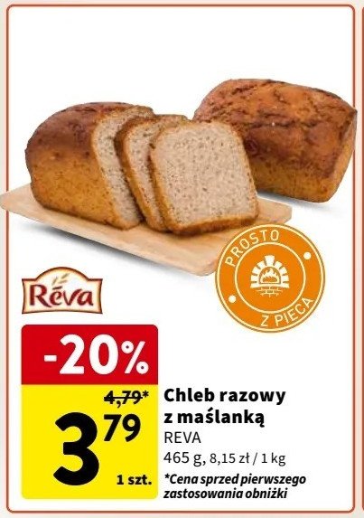 Chleb razowy z maślanką Reva promocja