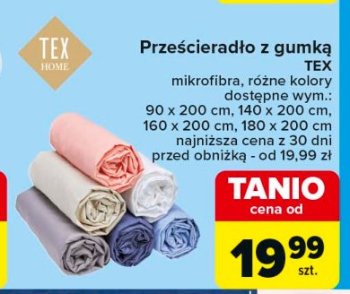 Prześcieradło mikrofibra z gumką 90 x 200 cm Tex promocja