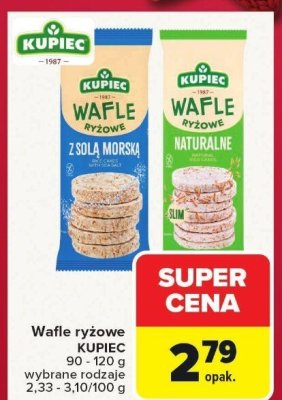 Wafle ryżowe KUPIEC z solą morską 90-120g promocja w Carrefour Market