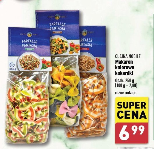 Makarn farfalle fantasia 6-kolorowy Cucina nobile promocja