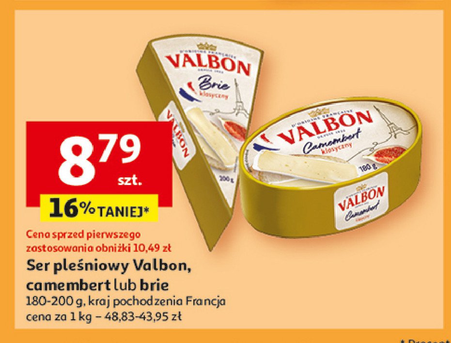 Ser camembert oryginalny Valbon promocja w Auchan