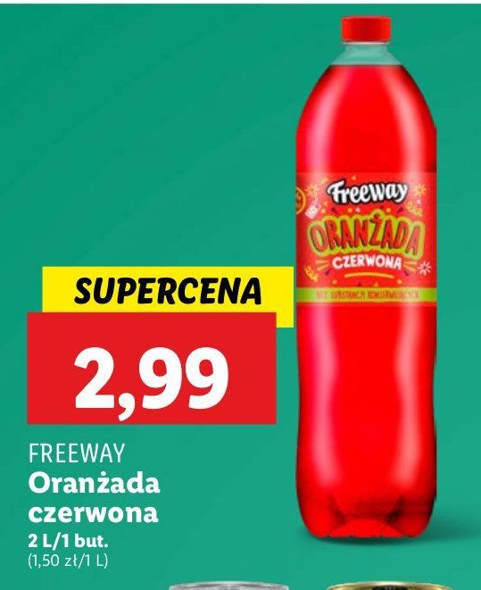 Oranżada czerwona Freeway promocja w Lidl