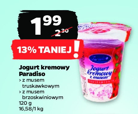 Jogurt kremowy z musem brzoskwiniowym Paradiso promocja