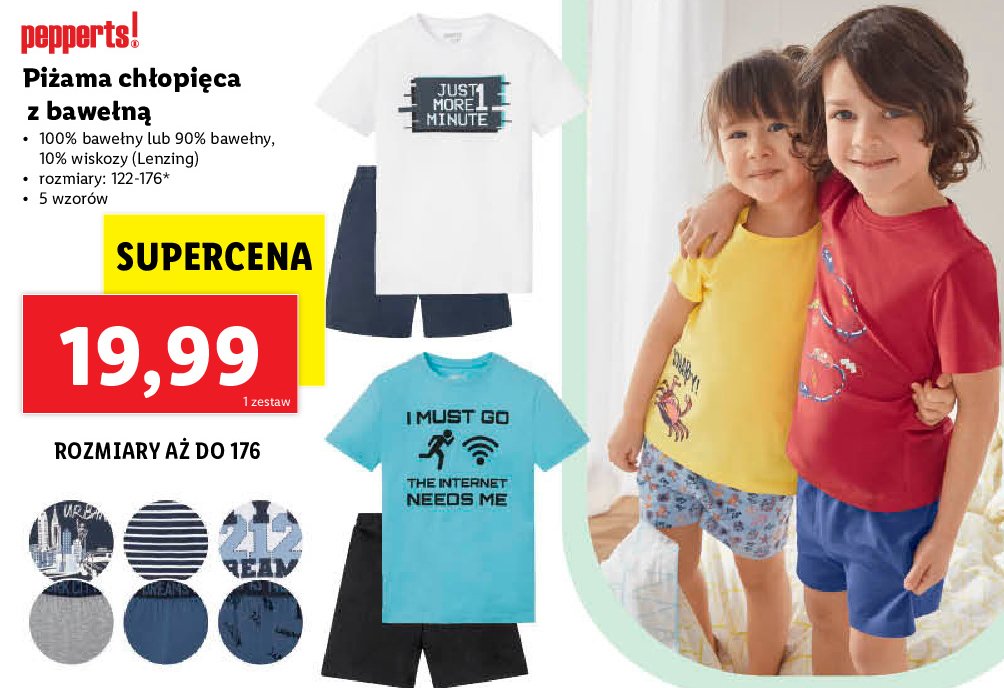 Piżama chłopięca rozm. 122-176 Pepperts! promocja