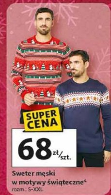 Sweter męski w motywy świąteczne rozm. S-XXL promocja w Auchan