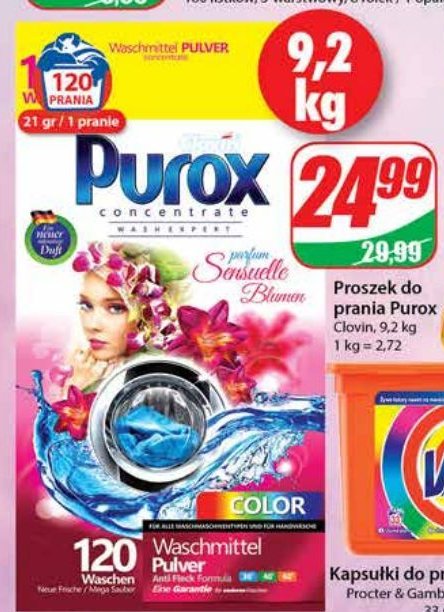 Proszek do prania color PUROX SENSUELLE BLUMEN promocje