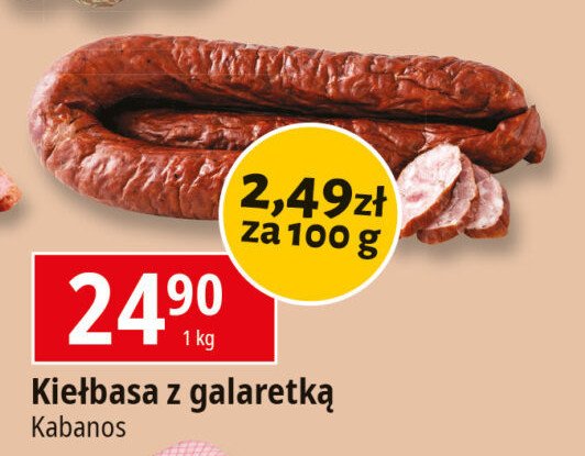 Kiełbasa krucha z galaretką Kabanos promocja w Leclerc