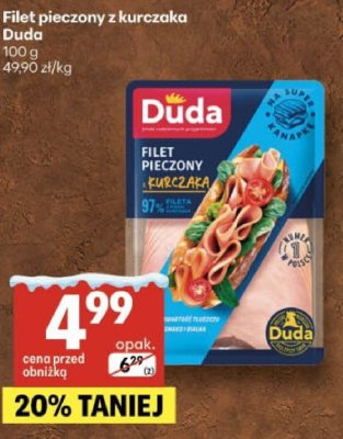 Filet pieczony z kurczaka Duda promocja w Delikatesy Centrum