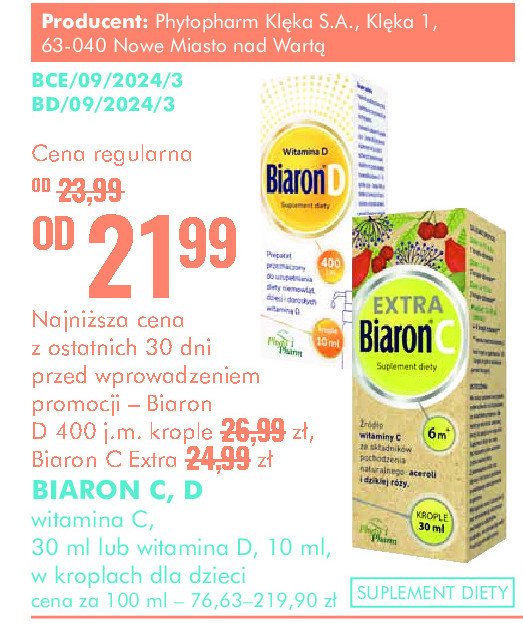 Krople Biaron c extra promocja