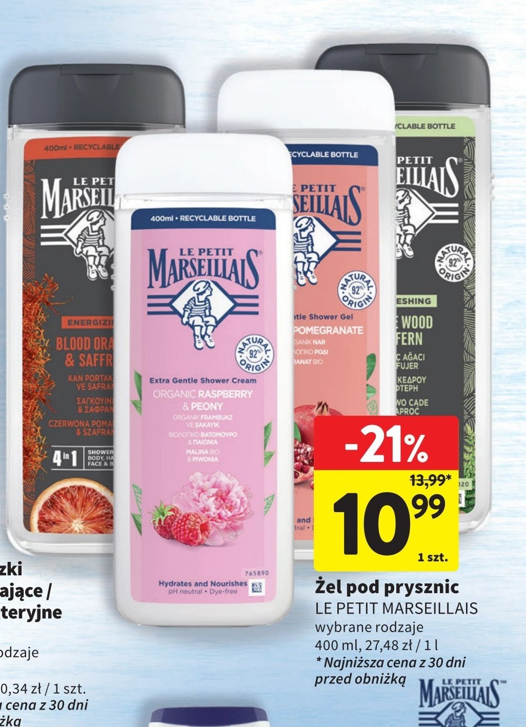 Żel pod prysznic drzewo cedrowe Le petit marseillais promocja w Intermarche