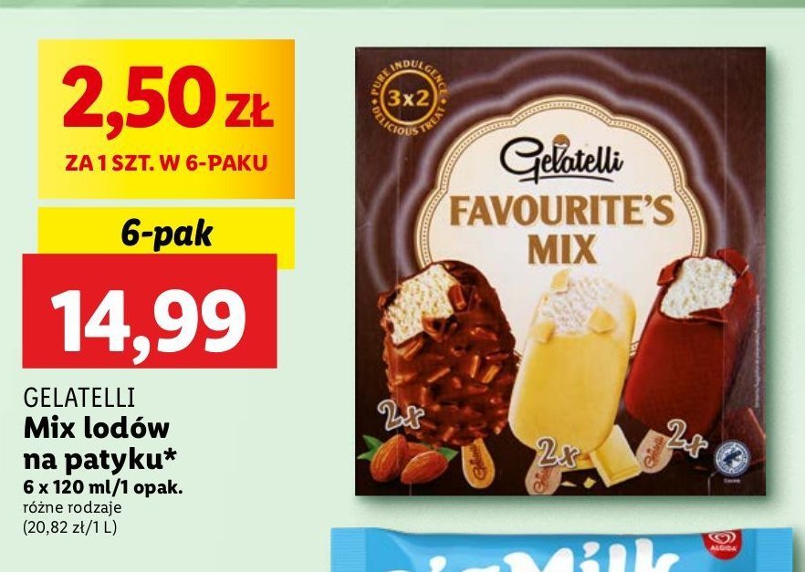 Lody favourite's mix Gelatelli promocja