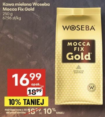 Kawa mielona Woseba Mocca Fix Gold promocja w Delikatesy Centrum