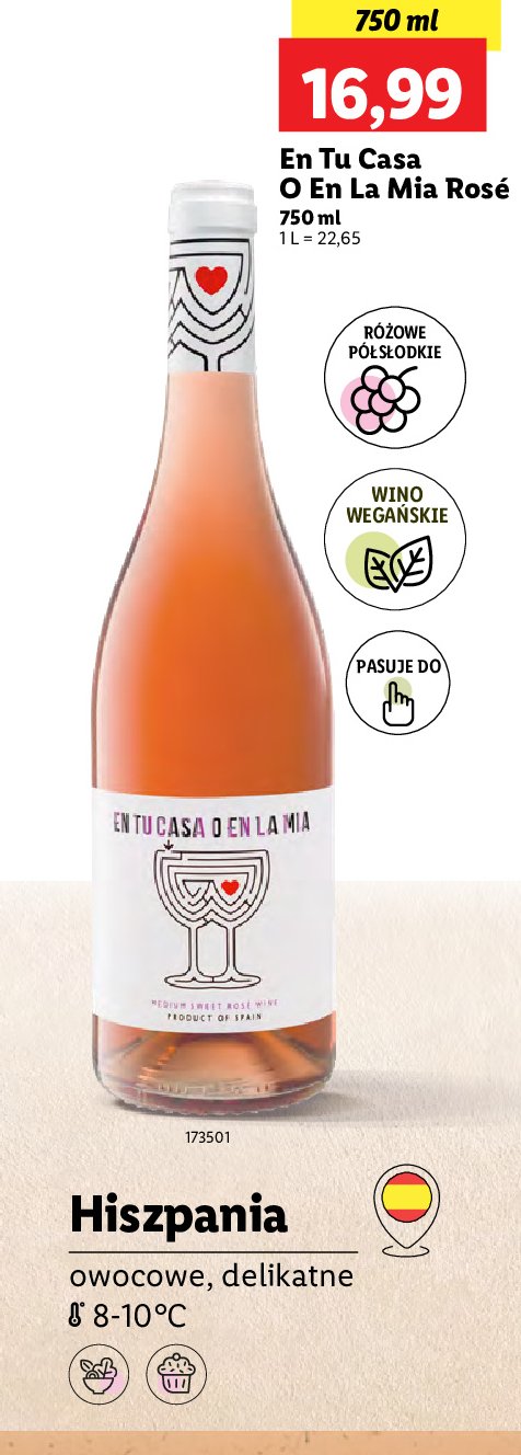 Wino En tu casa o en la mia rose promocja w Lidl