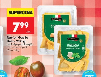 Makaron Ravioli z bazylią i orzeszkami pinii promocja w Biedronka