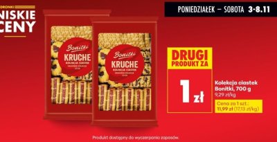 Ciastka kolekcja Bonitti, 700 g promocja w Biedronka