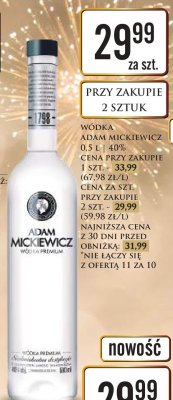 Wódka Adam Mickiewicz Premium promocja w Dino