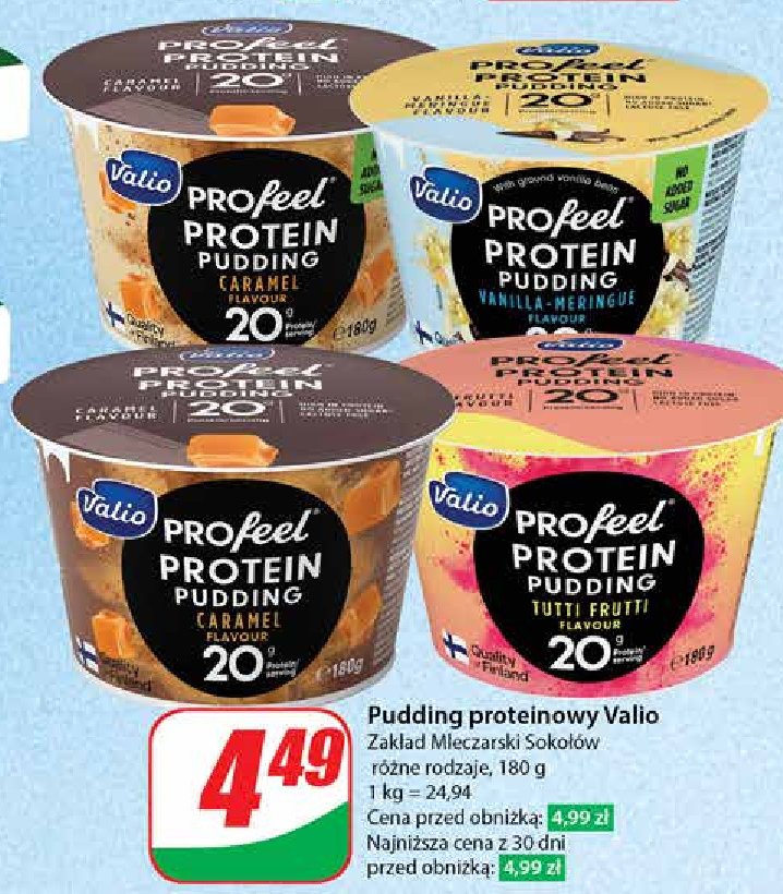 Pudding proteinowy wanilia - beza Valio promocja