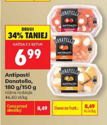 Antipasti Donatello 180g/150g różne rodzaje promocja w Biedronka
