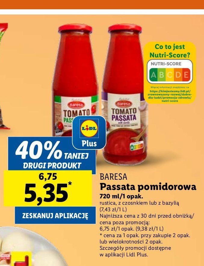 Passata pomidorowa z czosnkiem Baresa promocja
