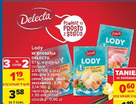 Lody waniliowe Delecta promocja