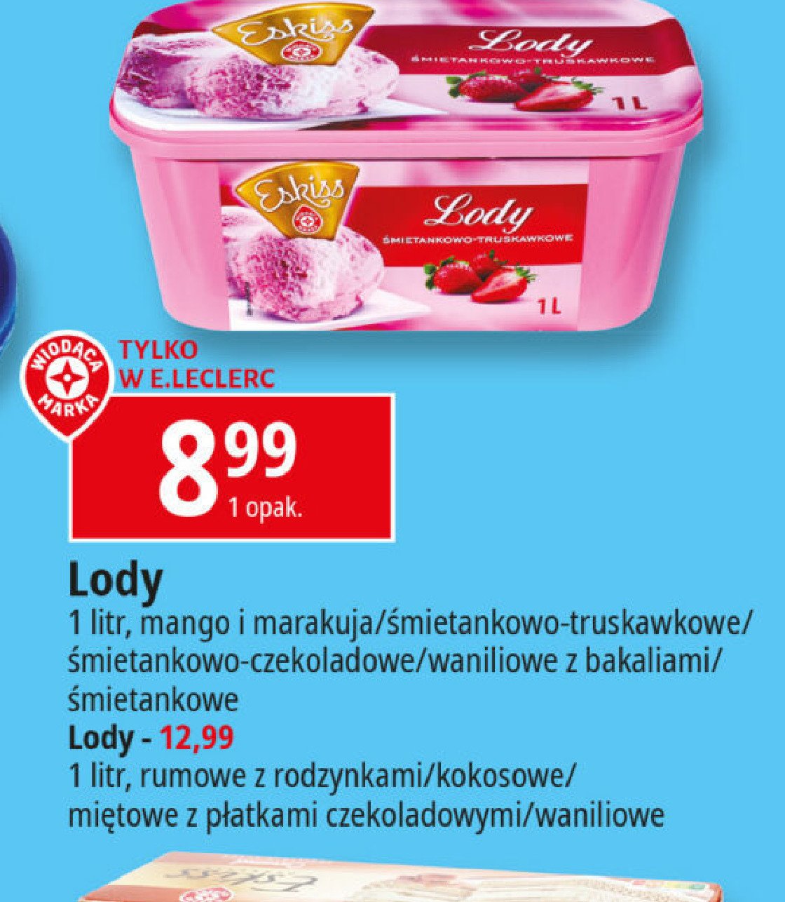 Lody jogurtowe z sorbetem mango i marakuja Wiodąca marka eskiss promocja