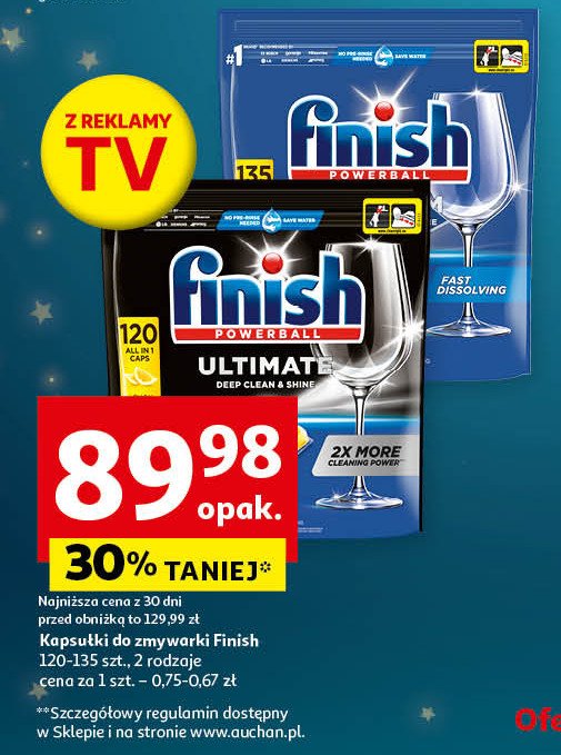 Tabletki do zmywarek regular Finish quantum promocja w Auchan