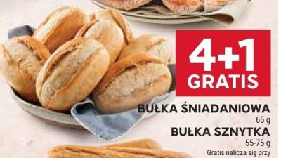 Bułka sznytka 4+1 gratis promocja w Stokrotka